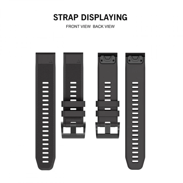 Ремінець Tech-Protect Smooth для Garmin Fenix 5 | 6 | 6 Pro | 7 Black (5906735412635)