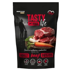 Вологий корм для собак BIOFEED Tasty Dog Life з яловичиною 90% 500 г (5906744521472)