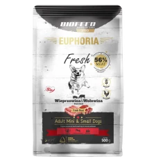 Сухий корм для собак BIOFEED Euphoria Fresh Meat Adult XS/S зі свининою та яловичиною 0,5 кг (5906744522134)