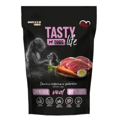 Вологий корм для цуценят BIOFEED Tasty Dog Life Junior з телятиною 90% 500 г (5906744523629)