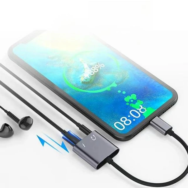 Адаптер Beline роздільний USB-C на USB-C/Jack 3.5mm Black (BLNAA01)