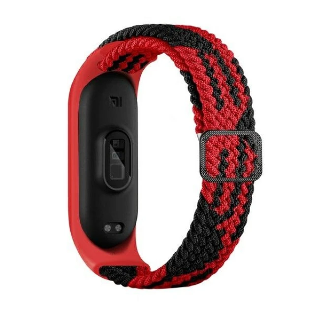 Ремінець Beline Nylon для Xiaomi Mi Band 8 Black-Red (5906849661417)