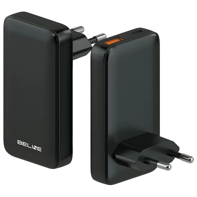 Зарядний пристрій Beline 1x USB-C + 1x USB 65W Black PD 3.0 + QC 3.0 (BLN2CW65)