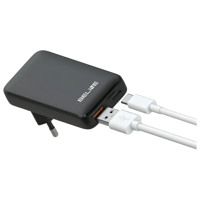 Зарядний пристрій Beline 1x USB-C + 1x USB 65W Black PD 3.0 + QC 3.0 (BLN2CW65)