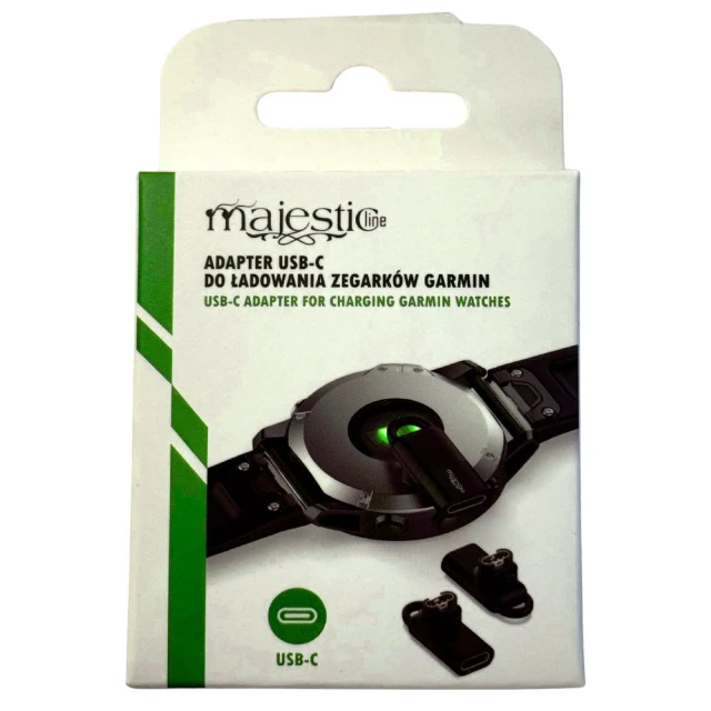 Адаптер MajesticLine USB-C для зарядки годинників Garmin Black (5906849664173)