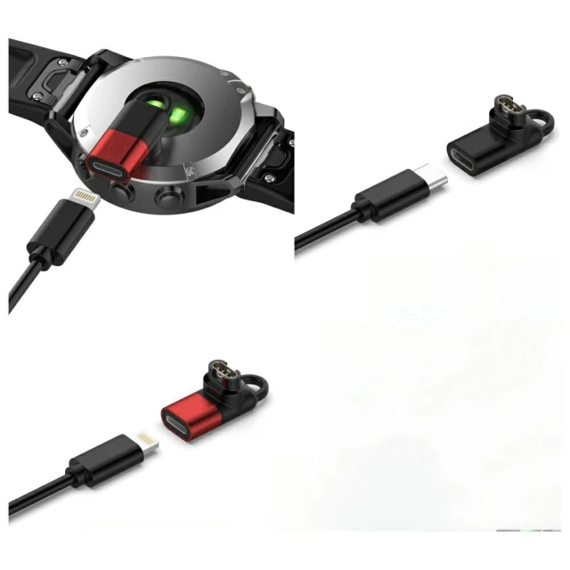 Адаптер Lightning MajesticLine для зарядки годинників Garmin Red (5906849664180)