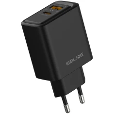 Мережевий зарядний пристрій Beline Super Silicone PD 45W USB-A | USB-C Black (BLN2CB45)