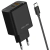 Мережевий зарядний пристрій Beline Super Silicone PD 45W USB-A | USB-C з кабелем USB-C to USB-C Black (BLN2CB45C)