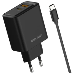 Мережевий зарядний пристрій Beline Super Silicone PD 45W USB-A | USB-C з кабелем USB-C to USB-C Black (BLN2CB45C)
