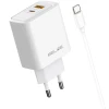 Мережевий зарядний пристрій Beline Super Silicone PD 45W USB-A | USB-C з кабелем USB-C to USB-C White (BLN2CW45C)