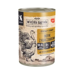 Вологий корм для кошенят Wiejska Zagroda з індичкою та куркою 400 г (5906874201794)