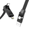 Кабель BlitzWolf BW-HDC7 USB-A/USB-C-USB-C/Lightning 1.2m 240W Black