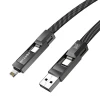 Кабель BlitzWolf BW-HDC7 USB-A/USB-C-USB-C/Lightning 1.2m 240W Black