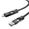 Кабель BlitzWolf BW-HDC7 USB-A/USB-C-USB-C/Lightning 1.2m 240W Black
