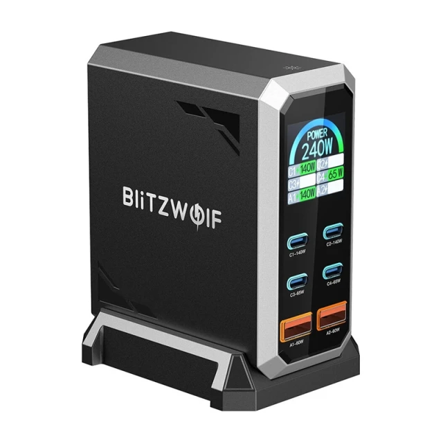 Мережевий зарядний пристрій BlitzWolf BW-S31 240W 4xUSB-C+2xUSB-A (5907085527529)