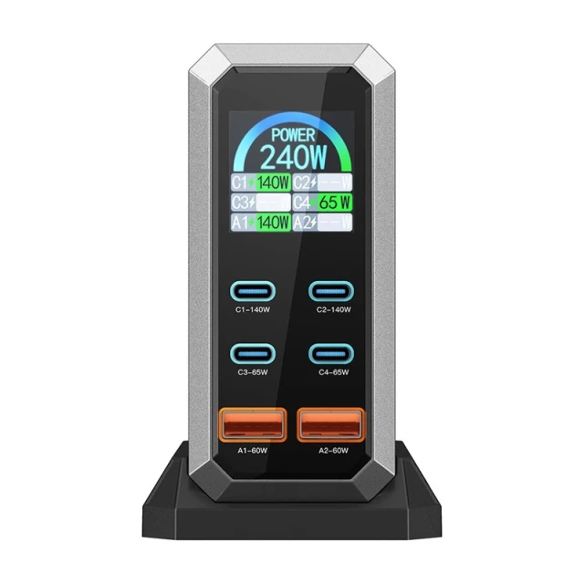 Мережевий зарядний пристрій BlitzWolf BW-S31 240W 4xUSB-C+2xUSB-A (5907085527529)