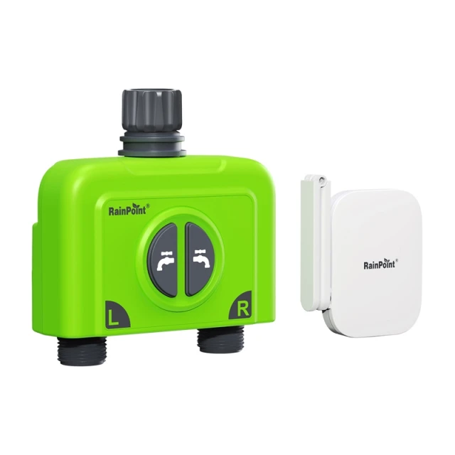 Контролер поливу 2-зонний RainPoint WiFi з затвором (HTV245FRF+HWG023WBRF)