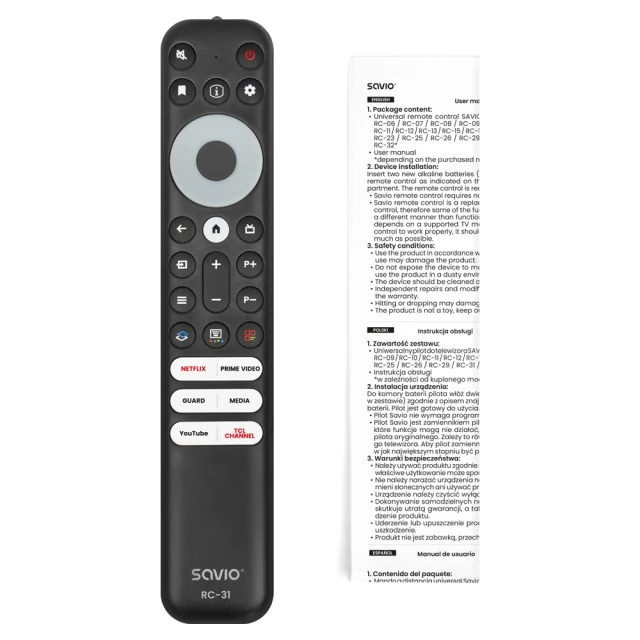 Пульт дистанційного керування Savio RC-31 для TCL TV (5907264110313)