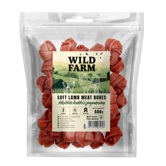 Ласощі для собак Wild Farm М'які кубики з ягням 500 г (5907291265628)