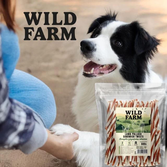 Ласощі для собак Wild Farm з ягням і тріскою 500 г (5907291265642)