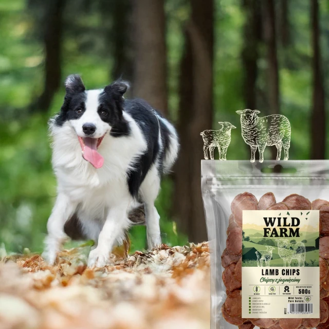 Лакомства для собак Wild Farm чипсы из ягнятины 500 г (5907291265697)