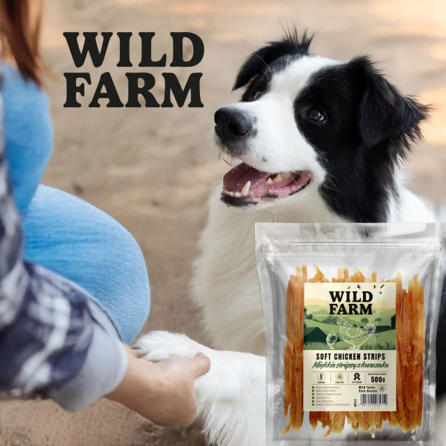 Ласощі для собак Wild Farm м'які смужки з куркою 500 г (5907291265710)