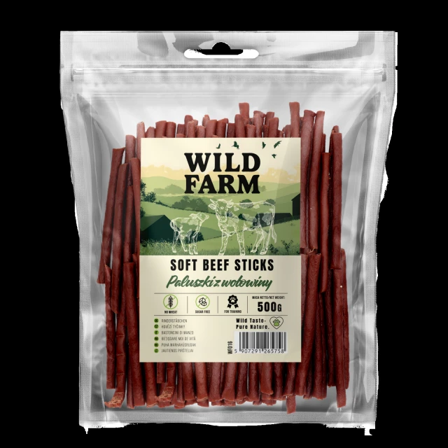 Ласощі для собак Wild Farm Палички з яловичиною 500 г (5907291265758)