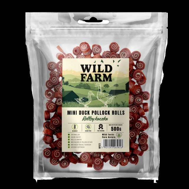 Ласощі для собак Wild Farm Роли з качкою 500 г (5907291265826)