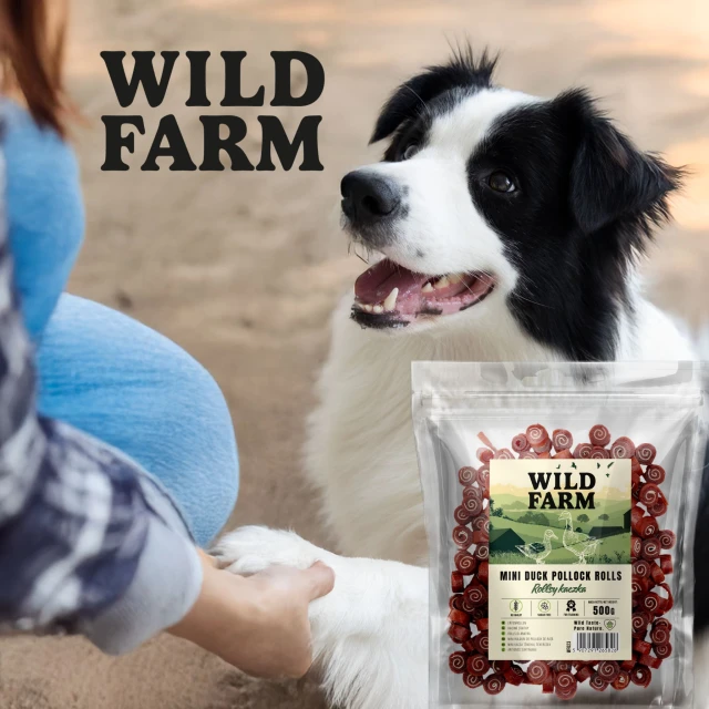 Ласощі для собак Wild Farm Роли з качкою 500 г (5907291265826)