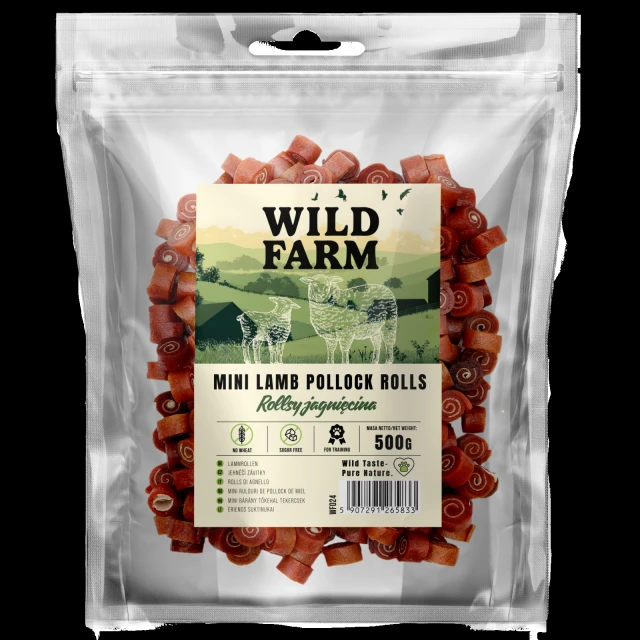 Ласощі для собак Wild Farm Роли з ягням 500 г (5907291265833)