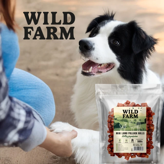 Ласощі для собак Wild Farm Роли з ягням 500 г (5907291265833)