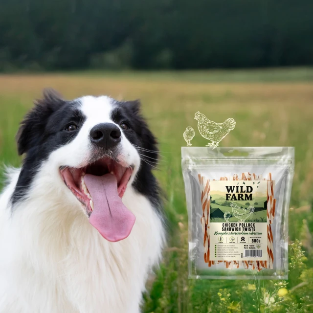 Ласощі для собак Wild Farm Сендвіч з куркою і тріскою 500 г (5907291265918)