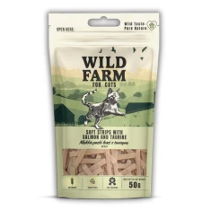 Лакомство для кошек Wild Farm мягкие полоски с лососем и таурином 50 г (5907291269541)