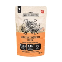 Вологий корм для кошенят Wiejska Zagroda з куркою, індичкою та гускою 100 г (5907296762627)