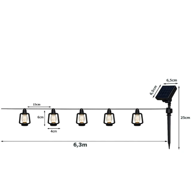 Гірлянда садова сонячна VERK GROUP 30 ліхтариків LED (5907451379516)