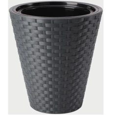 Вазон FORM-PLASTIC Rattana круглий 40 Ø 39,5 см Anthracite (5907474355511)