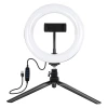 Лампа кільцева LED PULUZ 20cm зі штативом та тримачем для телефону (PKT3073B)