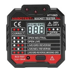 Тестер розеток Habotest HT106D з дисплеєм (5907489606639)