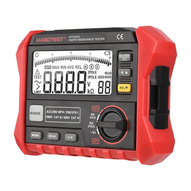 Вимірювач опору заземлення Habotest HT2302 (5907489607803)