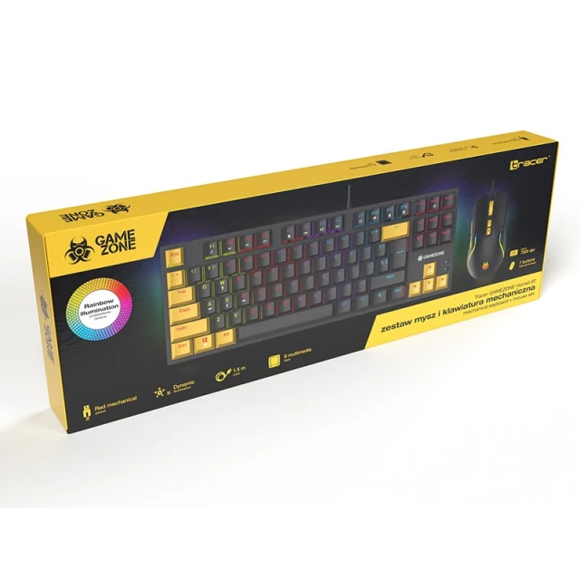 Комплект клавіатура + миша Tracer GameZone Hornet87 ігровий (5907512873281)