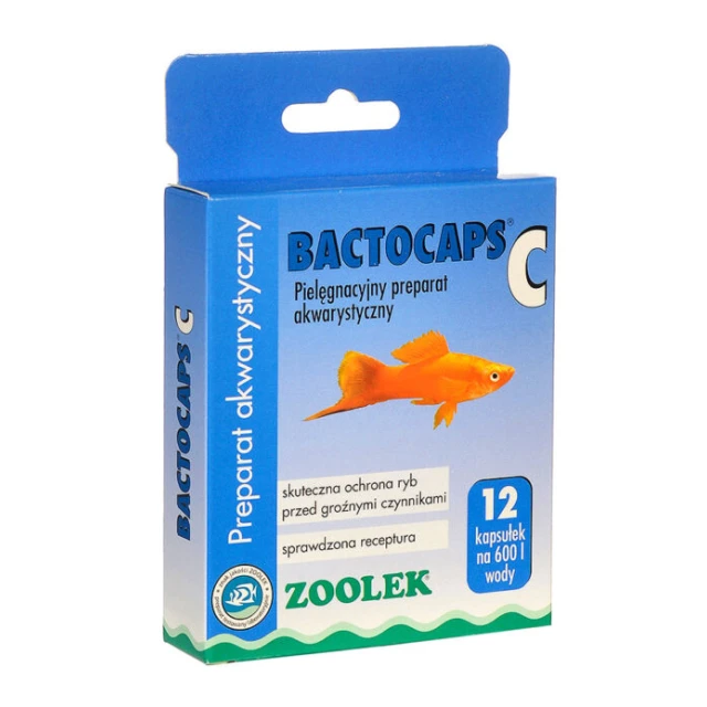 Лікувальний препарат для риб Zoolek Bactocaps C 12 капсул (5907527453034)