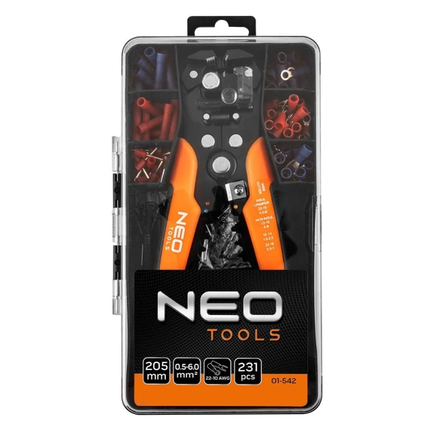 Автоматичний стрипер Neo Tools 205 мм фронтальний + конектори 230 шт (01-542)