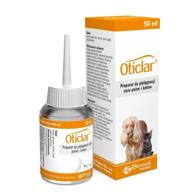 Засіб для чищення вух для собак і котів Biowet Oticlar 50 мл (5907563480995)