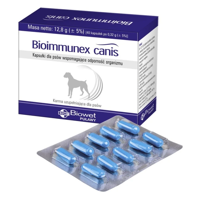 Кормова добавка для собак Biowet Bioimmunex Canis 40 капсул (5907563481237)