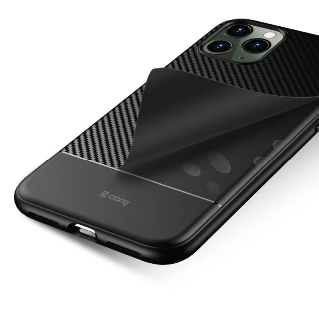 Чехол Crong Prestige Carbon Cover iPhone 11 Pro Black (CRG-CARB-IP11P-BLK)