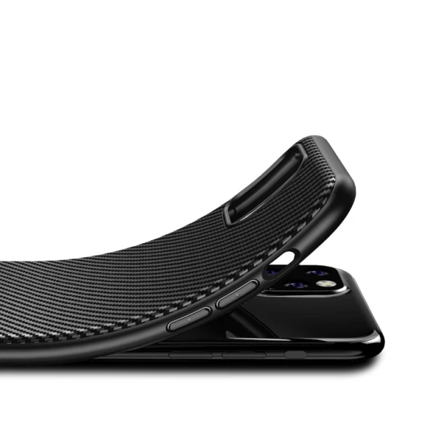 Чехол Crong Prestige Carbon Cover iPhone 11 Pro Black (CRG-CARB-IP11P-BLK)