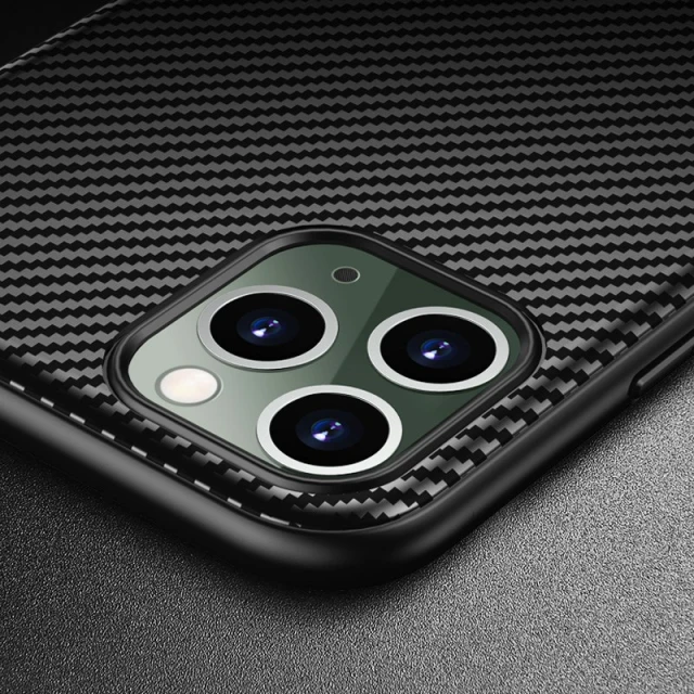 Чехол Crong Prestige Carbon Cover iPhone 11 Pro Black (CRG-CARB-IP11P-BLK)