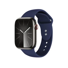 Ремінець Crong Liquid для Apple Watch Ultra 3/2/1 49 mm | Series 11/10 46 mm | Series 9/8/7/6/5/4/SE 45 mm | 44 mm Navy (CRG-44LQB-MBL)