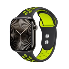Ремінець Crong Duo Sport для Apple Watch Series 11/10 42 mm | Series 9/8/7 41 mm | 6/5/SE 40 mm | 3/2/1 38 mm Black (CRG-40DSB-YLW)