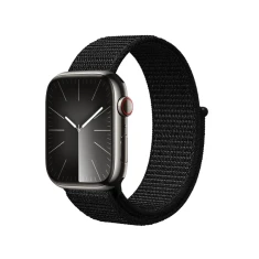 Ремешок Crong Nylon Reflex для Apple Watch Series 11/10 42 mm | Series 9/8/7 41 mm | 6/5/SE 40 mm | 3/2/1 38 mm Black (CRG-40RFB-BLK)